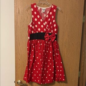 Disney Parks Minnie Mouse Red and White Polka Dot Dress with Bow